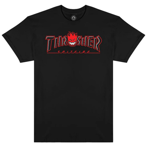 Thrasher x Spitfire Big Head Outline Tee T-Shirt Black