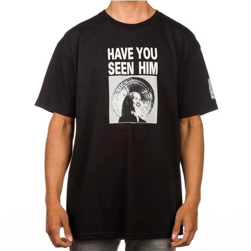 POWELL PERALTA CHIN HAVE YOU SEEN HIM BLACK TEE SKATE SKATEBOARD SURF NEW