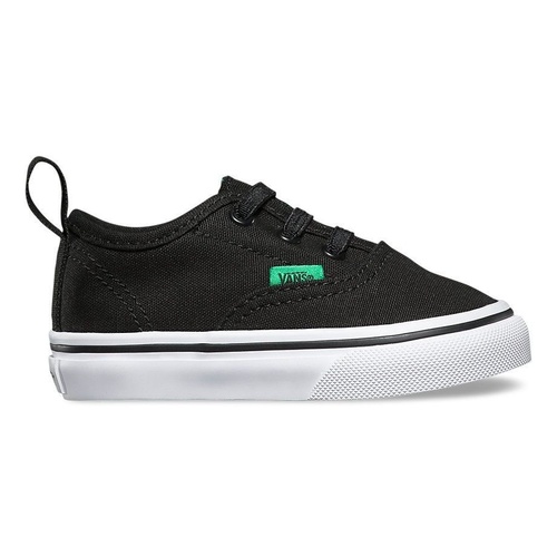 Vans Shoes Tots Authentic V Lace BLACK / KELLY GREEN Children Toddler Boys NEW