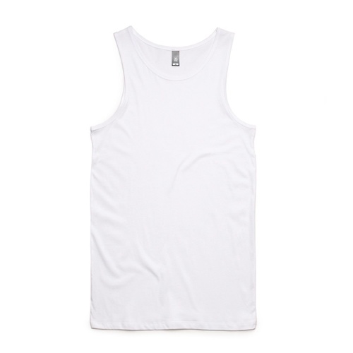 AS COLOUR SINGLET LOWDOWN TANK TOP PLAIN WHITE NEW MENS AUST SELLER KINGPIN
