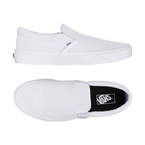 VANS SHOES CLASSIC SLIP ON WHITE PERFORATED LEATHER CSO FREE POST AUST SELLER