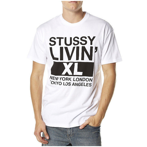 STUSSY LIVIN' XL TEE WHITE T-SHIRTS SKATE NEW ST051014 FREE POST AUST SELLER