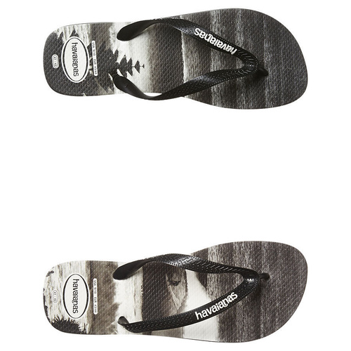 HAVAIANAS  Photoprint Lennox Heads Black / Black Thongs Sandals Male Flip Flops