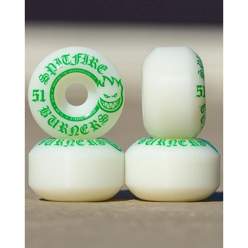 Spitfire - Burners 51mm 99d Duro White / Green Wheels Set of Four 4
