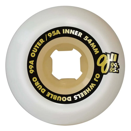 OJ WHEELS - 54mm WHITE GUM CHUBBIES Double Duro White 99a/95a OJ Skateboard Wheels