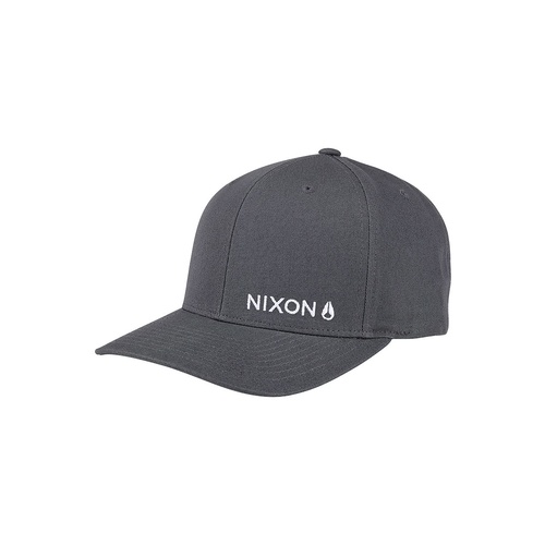 NIXON LOCKUP SNAP BACK CHARCOAL / WHITE HAT CAP SNAPBACK NEW