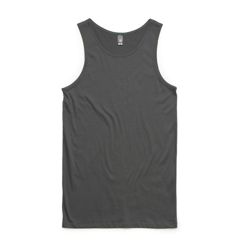 AS COLOUR SINGLET LOWDOWN TANK TOP PLAIN CHARCOAL NEW MENS AUST SELLER KINGPIN