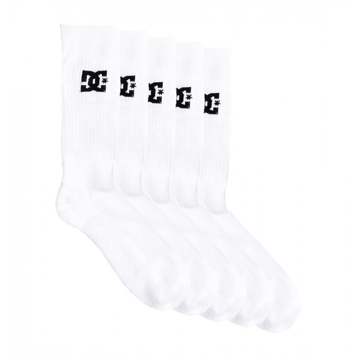 DC CREW SOCK 5 PACK WHITE MENS US 8 - 11 [Colour: WHITE]