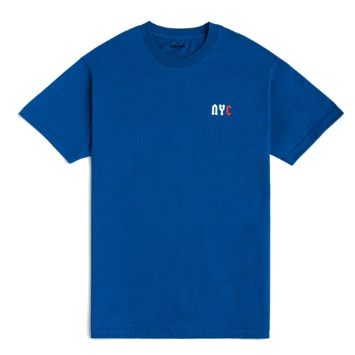 CHRYSTIE NYC LOGO ROYAL BLUE TEE T-SHIRT AUST SELLER FREE POST [CHRYSTIE TEE: M]