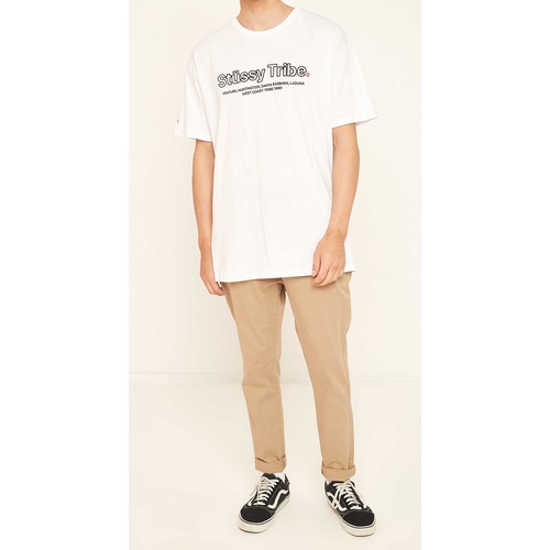STUSSY SS TEE WEST COAST TRIBE T-SHIRT WHITE AUST SELLER [Size: M]