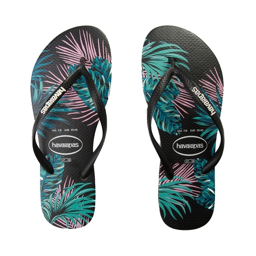 HAVAIANAS SLIM Tropical Floral Thongs Sandals WOMENS Flip Flops [Size: 35/36 = US 6 WOMENS]