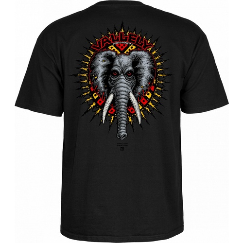 POWELL PERALTA MIKE VALLELY BLACK TEE SKATE SKATEBOARD NEW [Size : M]