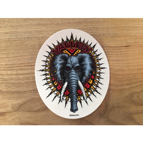 VALLELY POWELL PERALTA SKATEBOARD OG STICKER LARGE 5" Elephant