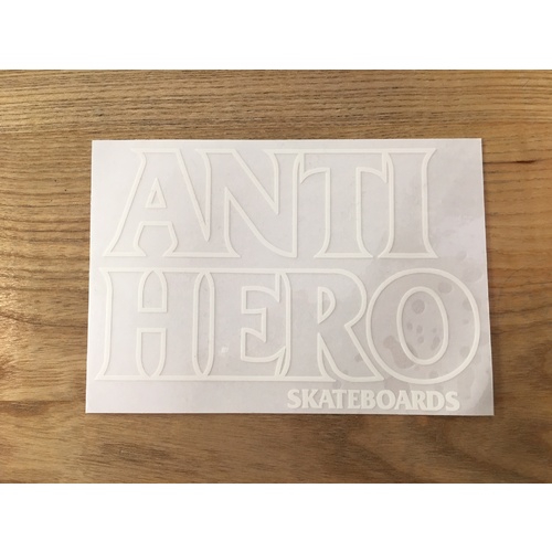 ANTI HERO WHITE SKATEBOARD OG STICKER 6" INCH NEW TRANSPARENT CLEAR STICKER AUST SELLER 1 ASSORTED STICKER.