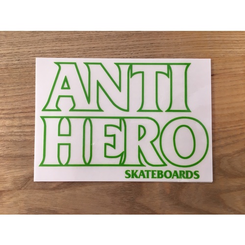 ANTI HERO GREEN SKATEBOARD OG STICKER 6" INCH NEW TRANSPARENT CLEAR STICKER AUST SELLER 1 ASSORTED STICKER.