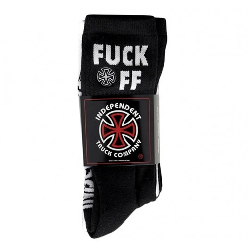 INDEPENDENT SOCKS F*CK OFF CREW 4 PACK BLACK SIZE 6-10 INDY AUSTRALIAN SELLER