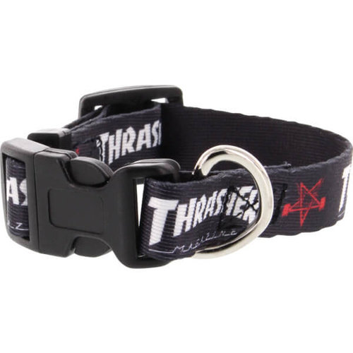 THRASHER Dog Collar Large BLACK/RED/WHITE