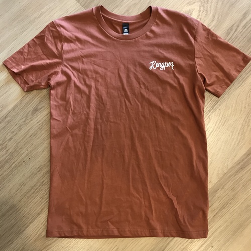 KINGPIN SKATE SUPPLY S/S TEE SHIRT COPPER SHOELACE PRINT