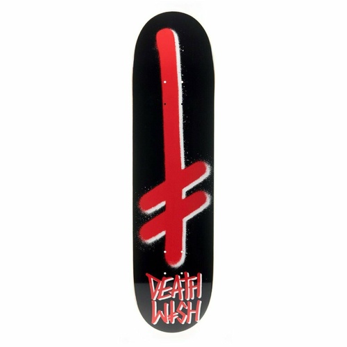 DEATHWISH SKATEBOARD DECK GANG LOGO 8.25" X 31.5" 14.25" BLACK / RED