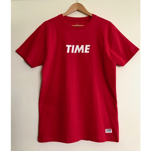TIME SKATEBOARDS Logo Short Sleeve Tee T-shirt - M - Red