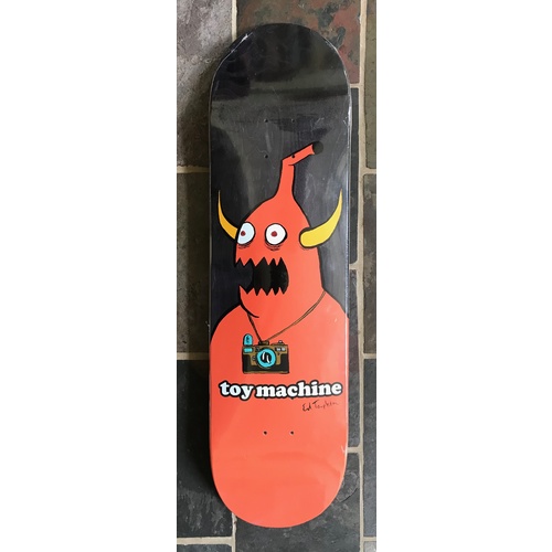 TOY MACHINE ED TEMPLETON Camera Monster Skateboard Deck  - Orange/Black - 8.5" X 32.38"