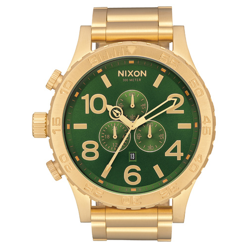 NIXON 51-30 Chrono Watch - Gold/Green Sunray HP Gold - A0833416
