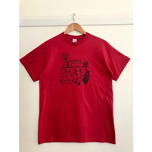 GILDAN HAMMER Vinyl RIP Tee T-shirt RED [Size: M]