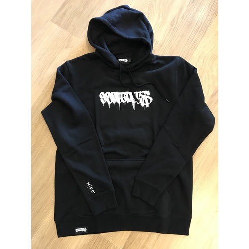 99 DEGREES Graffiti Hood Jumper Pullover Hoodie BLACK