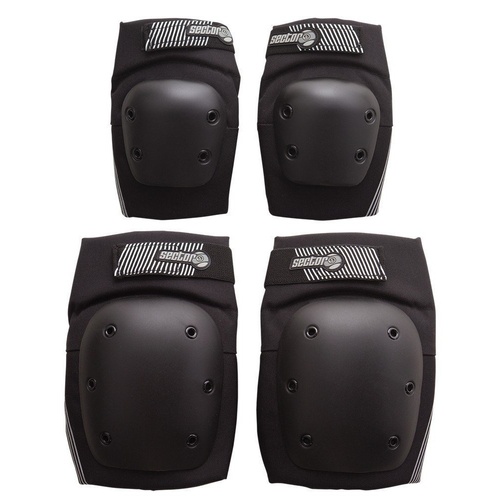 SECTOR 9 Nine Pursuit Protective Pad Set Knee And Elbow BLACK [Size: S/M]