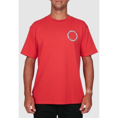 RVCA Bakervca Circle Logo Short Sleeve RED T-Shirt Tee Ruca Baker [Size: S]