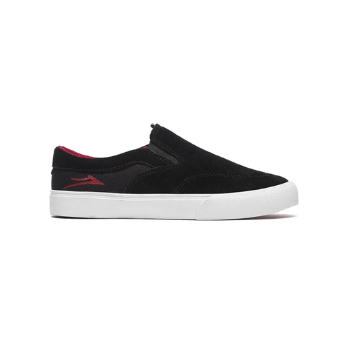 LAKAI Owen Kids Shoes BLACK RED SUEDE [Size: KIDS US 11]
