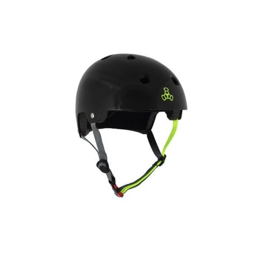 TRIPLE EIGHT Multi Sport Skateboard Lid BLACK GLOSS ZEST | Skate Board Helmet TRIPLE 8 [Size: S / M]