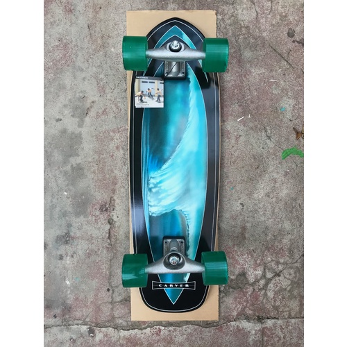 CARVER Super Surfer Complete Skateboard w/ CX Raw AQUA BLUE | wave skateboard