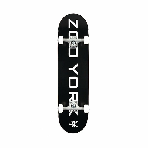 ZOO YORK OG 95 Logo Block 7.75" BLACK WHITE Complete Skateboard