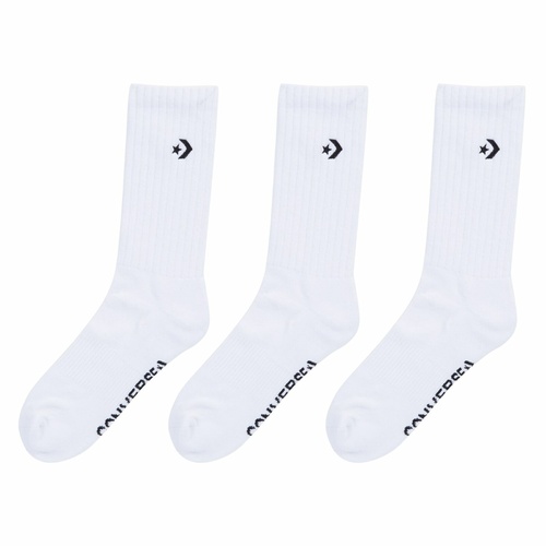 CONVERSE CONS SOCKS 3 PACK WHITE SIZE US 6-10 NEW