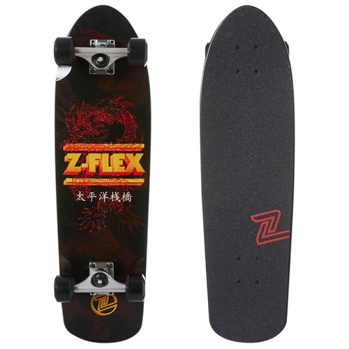 Z-FLEX Dragon Shorebreak Cruiser 8.5" X 30.0" Skateboard Complete BLACK ZFLEX Z FLEX