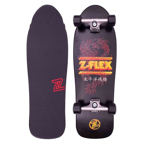 Z-FLEX Dragon 80s Bear Cruiser 10.0" X 31.0" Skateboard Complete BLACK ZFLEX Z FLEX