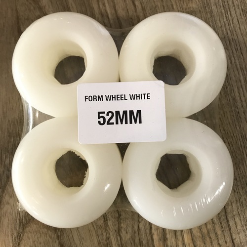 FORM SKATEBOARD WHEELS SET OF 4 WHITE CONICAL 52MM HARD FREE POSTAGE AUSTRALIAN SELLER