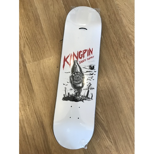 KINGPIN SKATEBOARD DECK BAM MANOROM WHITE ASST SIZES FREE GRIP KINGPINSTORE