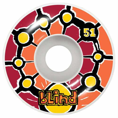 BLIND Round Space V2 51mm Skateboard Wheels RED ORANGE Set of 4