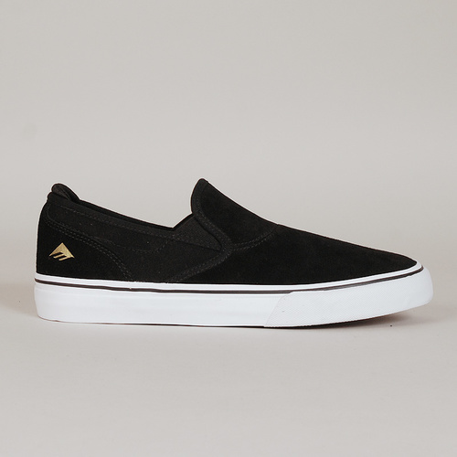 EMERICA SHOES WINO G6 SLIP ON BLACK WHITE GOLD SKATEBOARD FOOTWEAR [Size: US 12]