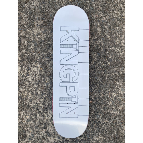 KINGPIN SKATEBOARD DECK LETTERS WHITE ASST SIZES FREE GRIP
