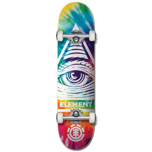ELEMENT COMPLETE 8.0" SKATEBOARD EYE TRIPPING RAINBOW  skate