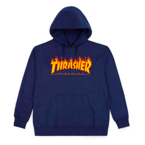 THRASHER FLAME YOUTH HOOD FLEECE NEW NAVY HD FLC [Size: YS]