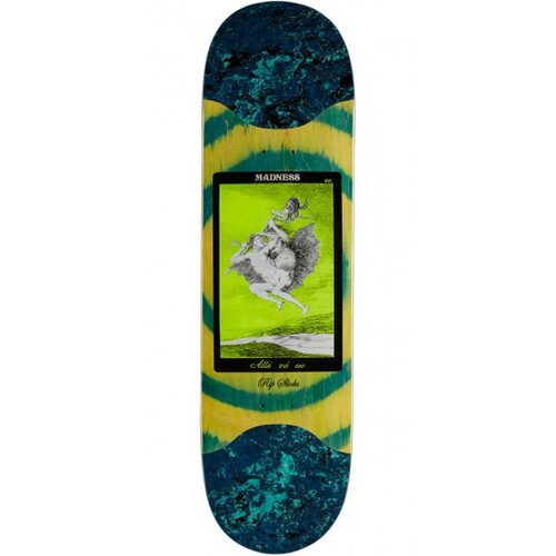 MADNESS Skateboard Deck 8.625" X 31.9" Alla Popsicle green Swirl Skate Deck R7 Slick
