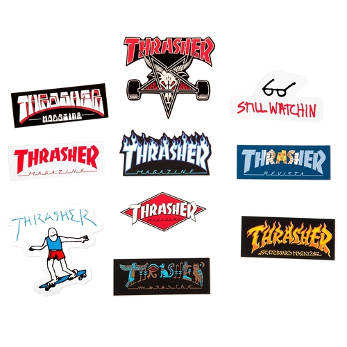 THRASHER MAGAZINE STICKER PACK 10 STICKERS