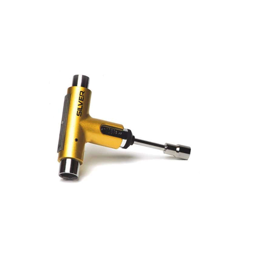 SILVER PREMIUM SKATEBOARD TOOL GOLD RATCHET SKATE T TOOL