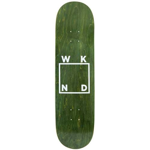 Weekend WKND 8.625" White Logo Green Stain Skateboard DECK WEEK END