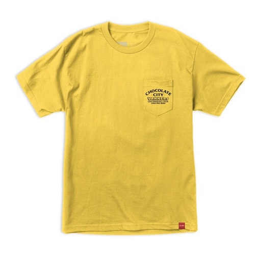 CHOCOLATE SKATEBOARDS  Pocket Tee Vanner T-Shirt MUSTARD [Size: S]