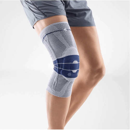 BAUERFEIND Knee brace GenuTrain Kniebandage GREY / BLUE Reduce Pain improve Stability [Size: 1]